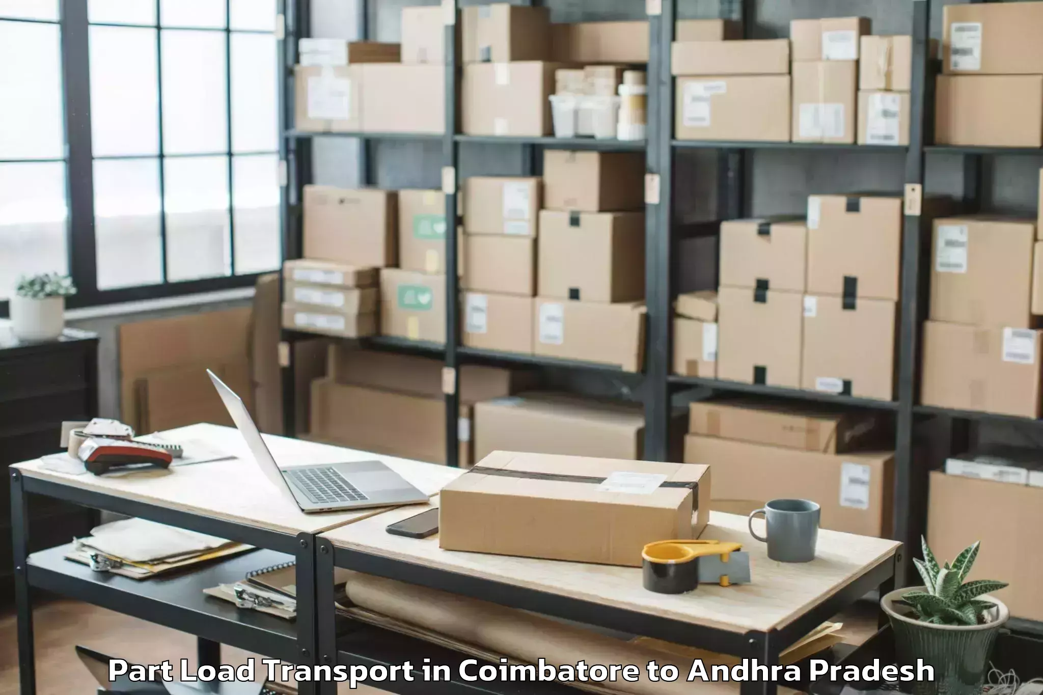 Hassle-Free Coimbatore to Annavaram Part Load Transport